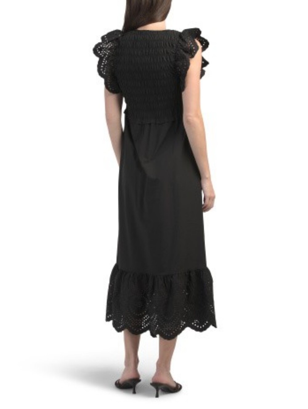 NWT-Calypso St. Barth Flutter Sleeve Eyelet Detail Cotton/Tencel Midi Dress- XL - Picture 8 of 16